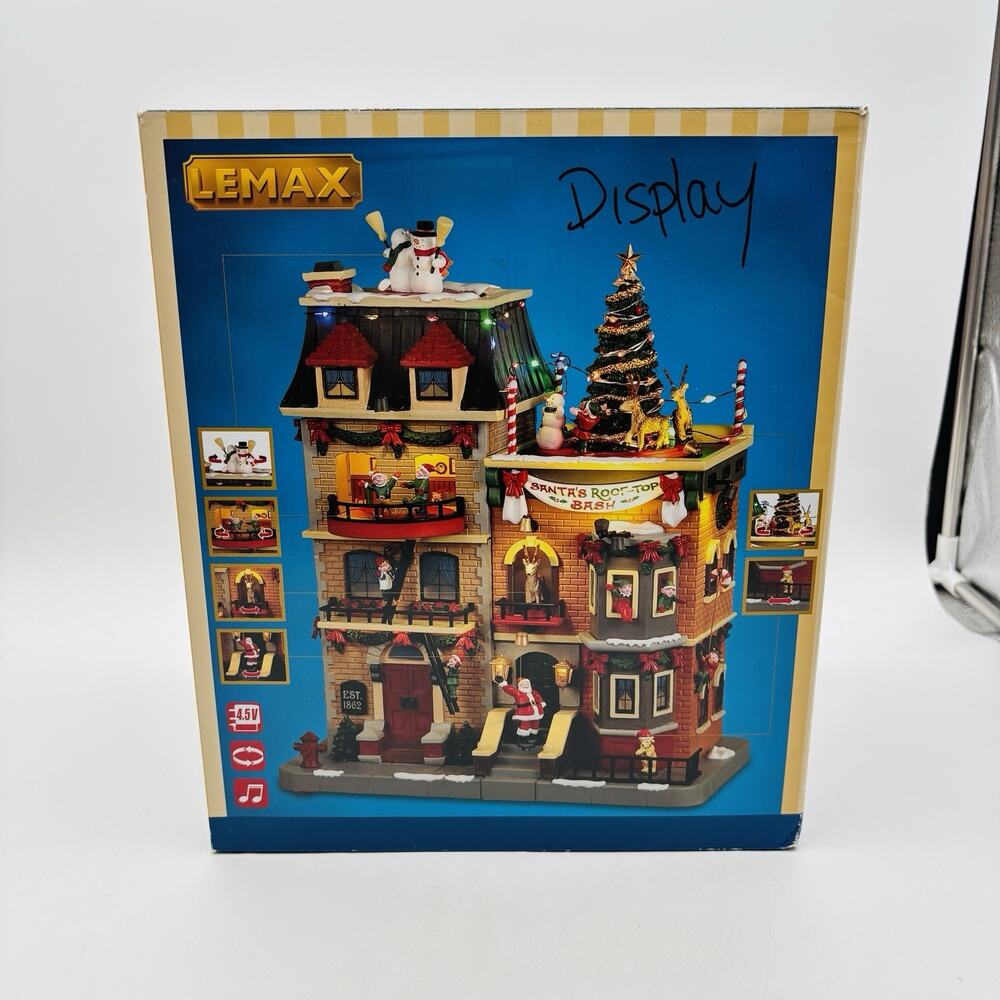 2022 LEMAX SIGHTS & SOUNDS SANTA'S ROOFTOP BASH #25861 CHRISTMAS VILLAGE TESTED